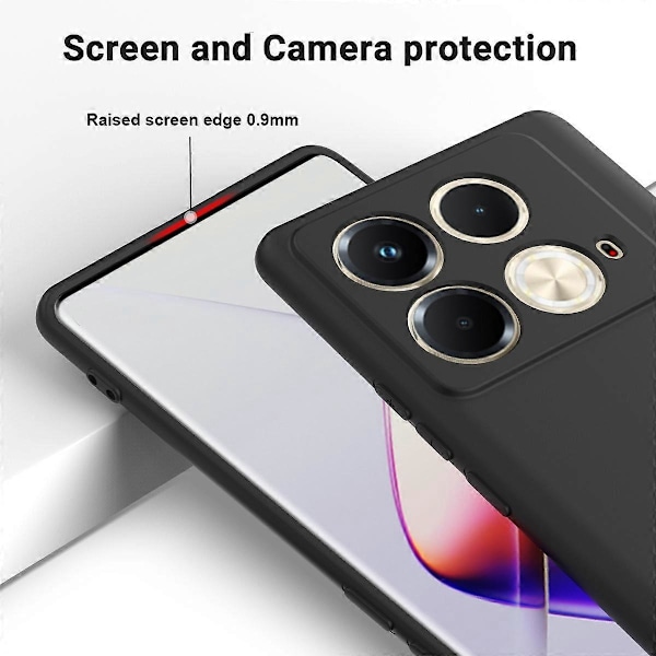 Flydende silikone telefoncover med håndrem til Infinix Note 40S Multicolor Style D