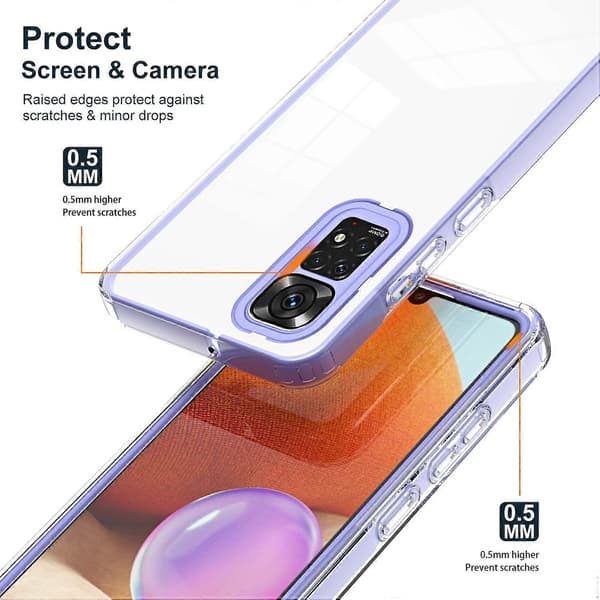 Skal för Xiaomi Redmi Note 12S 4G/11S 4G/Note 11 4G (Qualcomm) TPU+PC Transparent Baksida Multicolor Style B