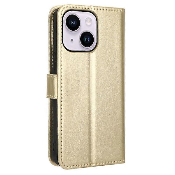 Telefoncover til iPhone 15 Plus Cover Crazy Horse Tekstur Læder Wallet Stand Shell Multicolor Style C