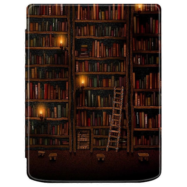 Til PocketBook InkPad Color 2/3 PB743 E-Reader Etui Mønstertryk PU Læder Flip Cover Multicolor Library