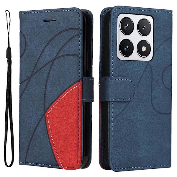 KT Leather Series-1 Xiaomi 14T Pro -puhelinnahkakotelo, värillinen, lompakkoteline Multicolor Style B