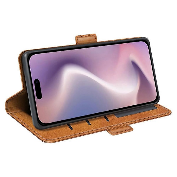 For iPhone 16 Etui Folio Flip Læder Wallet Stand Telefon Cover Multicolor Style D