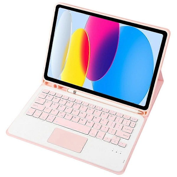 Type C A10B-A iPad 10.9 (2022) -mallille, karkkivärinen kynäpaikkamuotoilu, nahka + TPU-tablettitelinekotelo Multicolor Style C