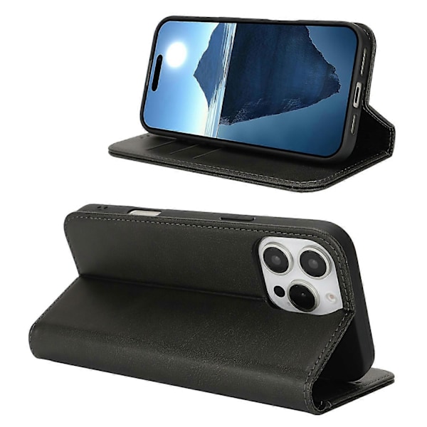 PU læder kalveskinds tekstur magnetisk lukning smartphone cover til iPhone 16 Pro Max Multicolor Style A