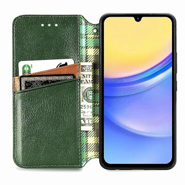 Stødsikkert etui med rombe-præg, pung og stativ til Samsung Galaxy A15 4G/A15 5G Multicolor Style C