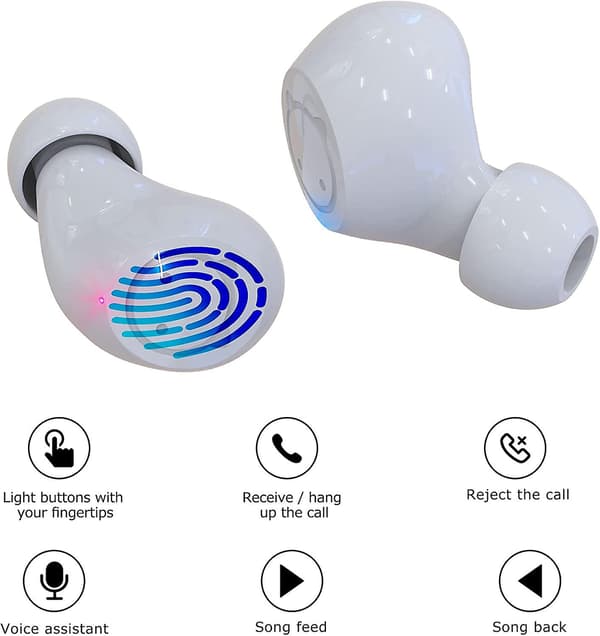 Bluetooth öronproppar, Bluetooth 5.0 trådlöst headset Laddningsbox Ipx5 vattentätt headset