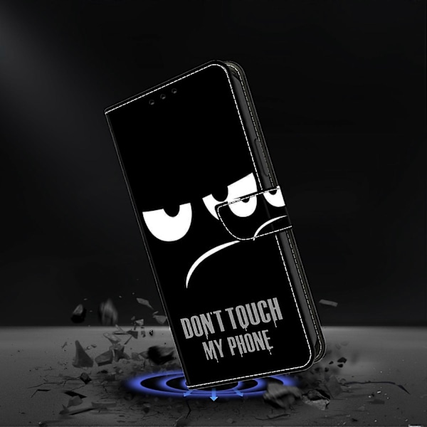 Til Samsung Galaxy A55 5G Mobiltelefon Etui Trykt 3D Mønster Stativ Læder Cover Multicolor Don&#39;t Touch My Phone
