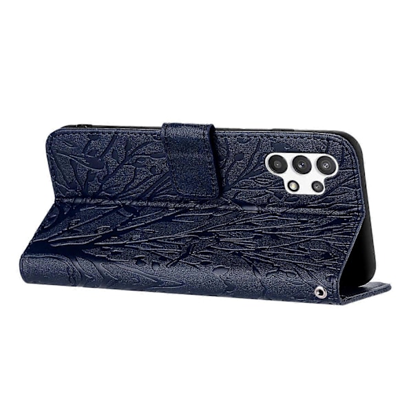 Til Samsung Galaxy A32 4G (EU Version) Etui Træ Fugl Prægning Læder Wallet Stand Cover Multicolor Style A
