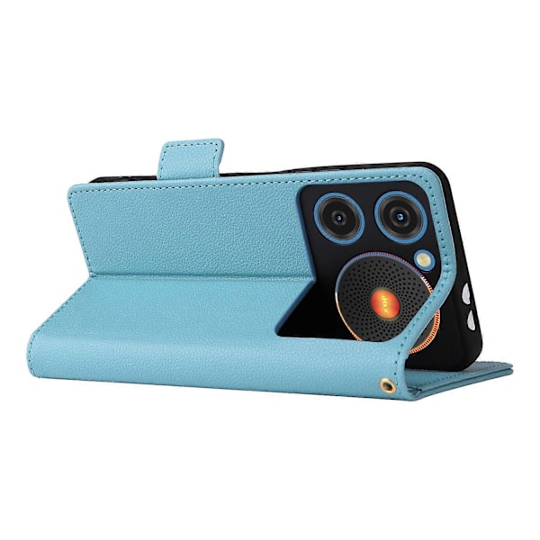 För ZTE nubia Music Fodral Litchi Textur PU Läder Plånbok Flip Telefonfodral - Grå Multicolor Baby Blue