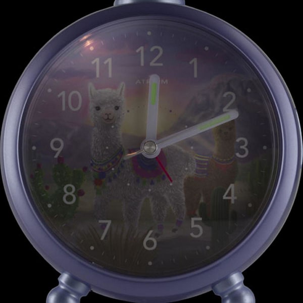 ATRIUM Børnevækkeur Analog Quartz Livi & Pedro Alpaka Lama Pige A932-8 Violet