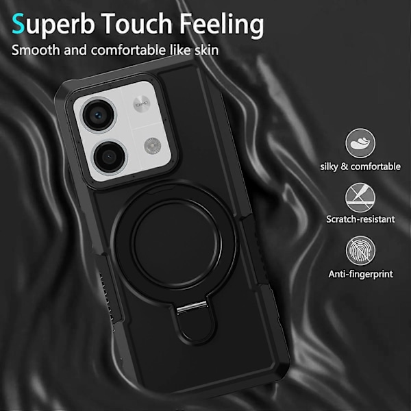 Etui til Xiaomi Redmi Note 13 5G med ringholder, støttefod, TPU+PC telefoncover Multicolor Style E