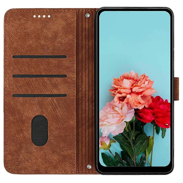 Til Samsung Galaxy A36 5G Etui Prægede Linjer Læder Telefon Cover Foldbart Stativ Multicolor Style A