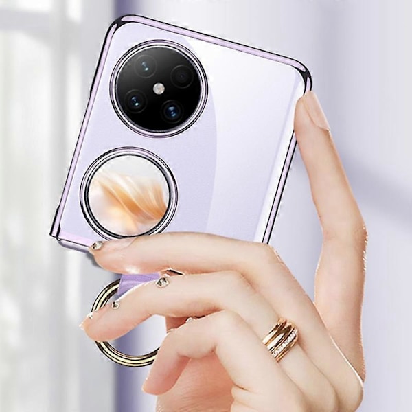 GKK Skal för Huawei Pocket 2 Elektropläterad Ring Ställ PC Telefonskal Multicolor Style B