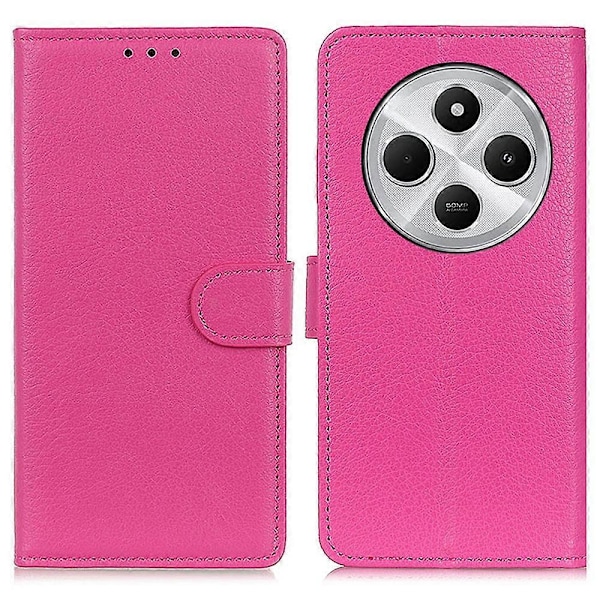 Xiaomi Poco C75 4G/Redmi 14R 5G/14C 4G Lompakkokotelo PU-nahkaa, litsirakenne - Musta Multicolor Rose