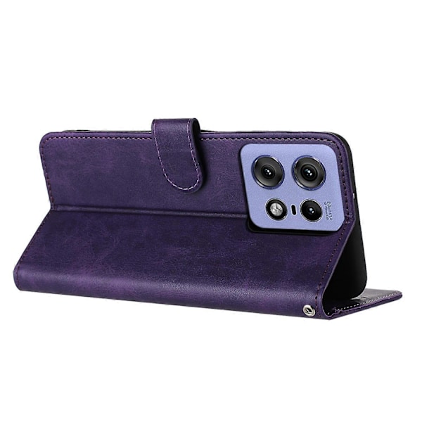 Til Motorola Edge 50 Pro 5G Etui Kalvetekstur Læder Stand Wallet Anti-fald Telefoncover Multicolor Style E
