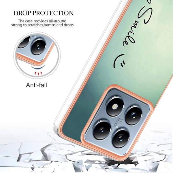 Til Xiaomi 14T Etui IMD-D Mønstertryk 2.0mm TPU Telefon Bagcover Multicolor Style A