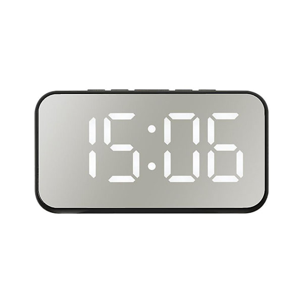 Stor skärm LED digitala väckarklockor Elektronisk spegelklocka Snooze-funktion White
