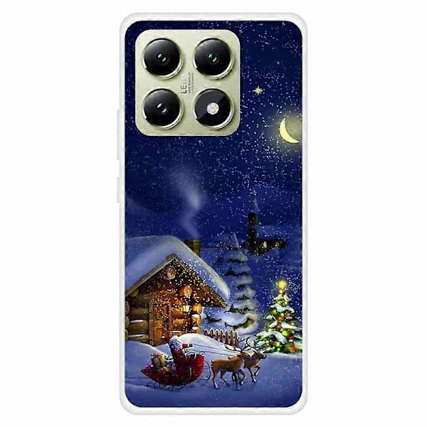Skal till Xiaomi 14T Festligt Julmönster TPU Skyddande Mobilskal Multicolor Moonlit Night