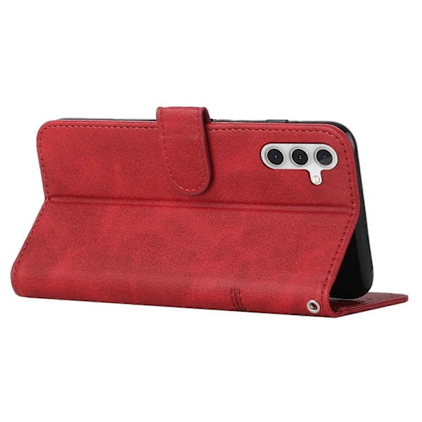 Telefonfodral för Samsung Galaxy A35 5G Plånboksställ Flip PU Läder Telefonskal Multicolor Red