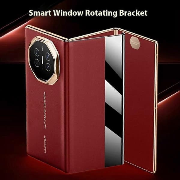 Til Huawei Mate XT Ultimate Case Visningsvindue Ægte Ko Læder Smartphone Cover Multicolor Style E