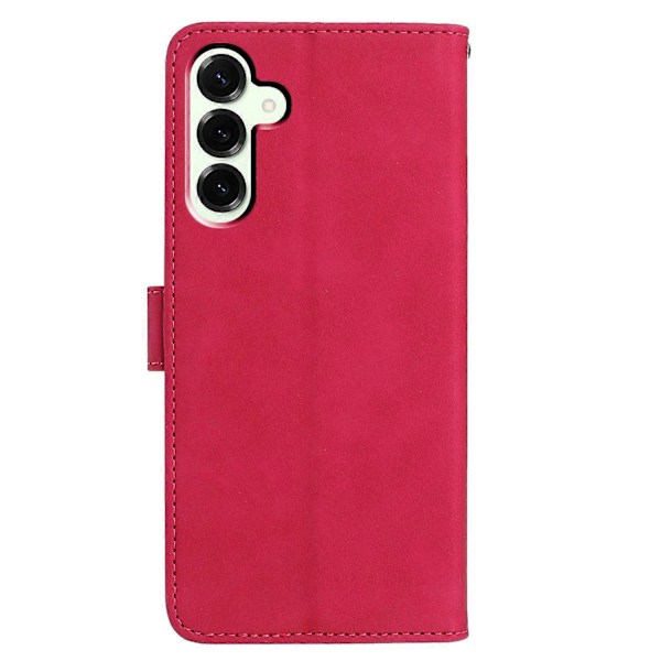 Til Samsung Galaxy S25+ Etui Sommerfugl Blomst Præget PU Læder Wallet Stand Telefon Cover Multicolor Rose