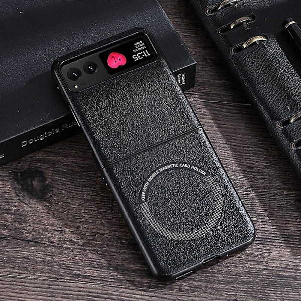 Magnetiskt telefonfodral för Motorola Razr 40 5G PU-läder + Hårt PC-skal Kompatibelt med Magsafe