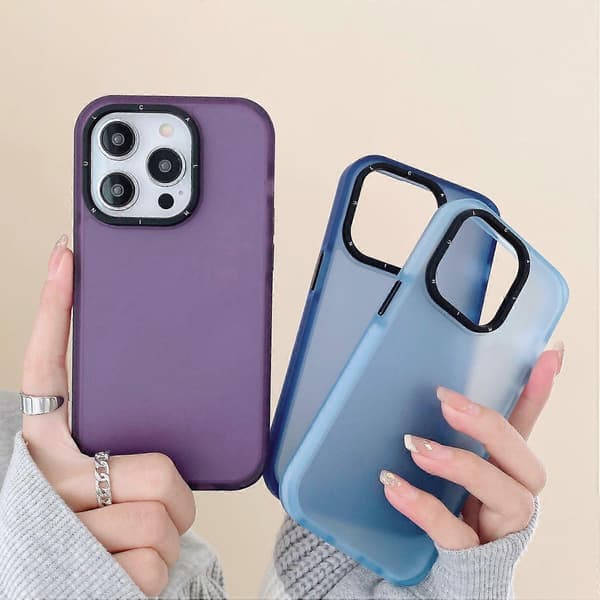 Stødsikkert Cover til iPhone 15 Pro Max Case TPU+PC Hybrid Telefon Bagside Multicolor Style E