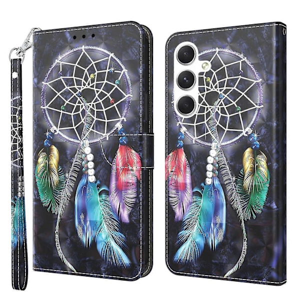 För Samsung Galaxy S24+ Skal 3D Mönstertryck Telefonfodral med Plånboksstativ Multicolor Style F