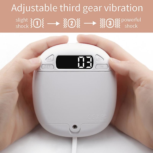 Multifunktionell vibrerande väckarklocka - Uppladdningsbar sängshaker under kudde White