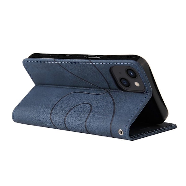 KT Leather Series-1 til iPhone 15 Wallet PU Læder Etui Tofarvet Splejset Støtte Cover Multicolor Style B