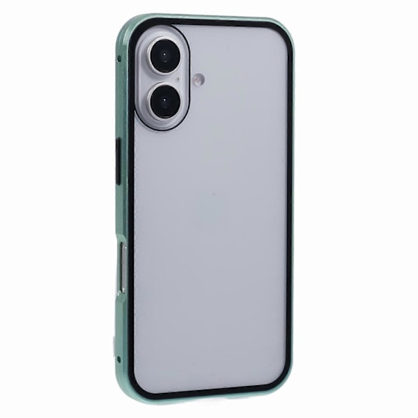 iPhone 16 Plus -puhelimen suojakotelo, jossa on magneettinen metallikehys ja kaksipuolinen karkaistu lasi, suojaa uteliailta katseilta- Multicolor Green