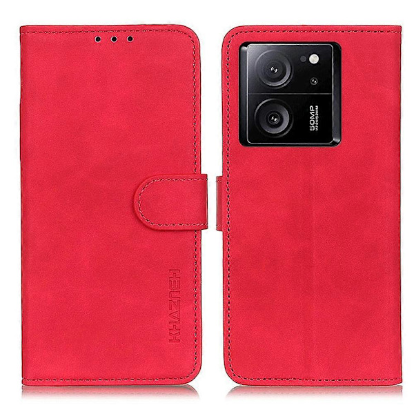 KHAZNEH Fodral för Xiaomi 13T/13T Pro/Redmi K60 Ultra med Ställ, PU Läder Retro Textur Skal Multicolor Style D