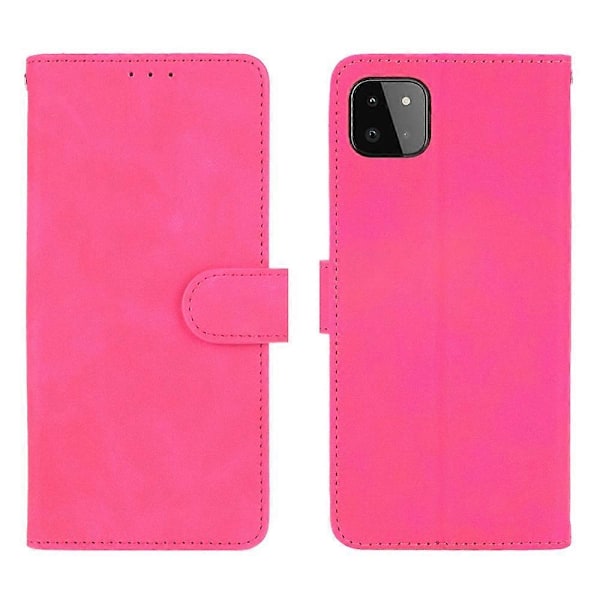 Hud-berøringsfølelse Wallet Stand Læder Flip Case Telefon Cover til Samsung Galaxy A22 5G (EU Version) Multicolor Style E