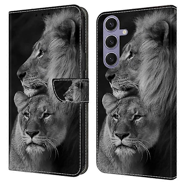 Til Samsung Galaxy S25 Etui Magnetisk Lås 3D Mønster Læder Wallet Telefon Cover Multicolor Style M