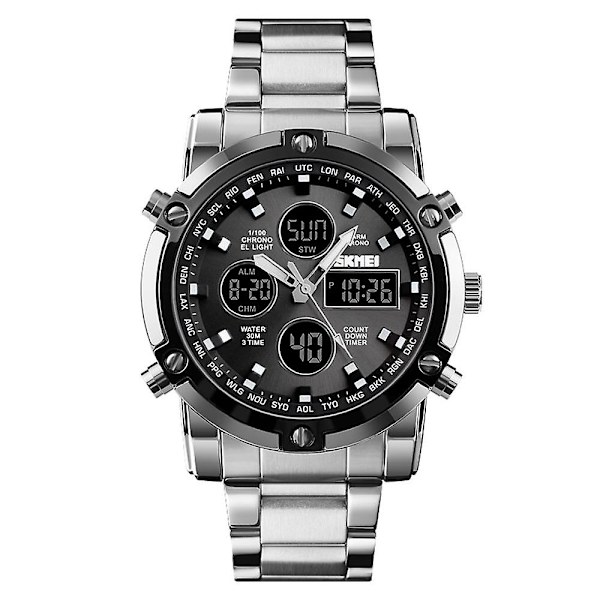 SKEMI 1389 Quartz Man Watch Unik Mode Sport Casual Märke Quartz Clock Double Movement blue