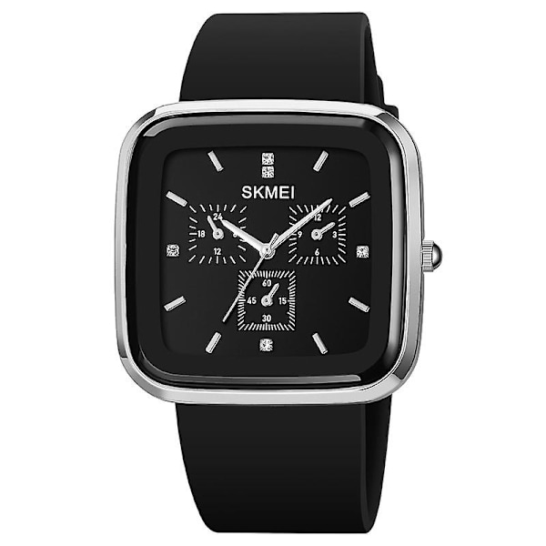 Skmei 1902 Vandtæt Quartz Ur Sort Silver black
