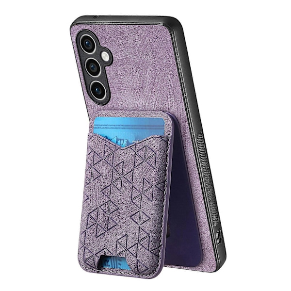 Til Samsung Galaxy S23 FE Etui med Præget Mønster Kortholder Støtteben Læder Bagcover Multicolor Style B