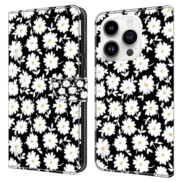 För iPhone 15 Pro Fodral 3D Mönstertryck Läder Plånboksfodral Multicolor Style M