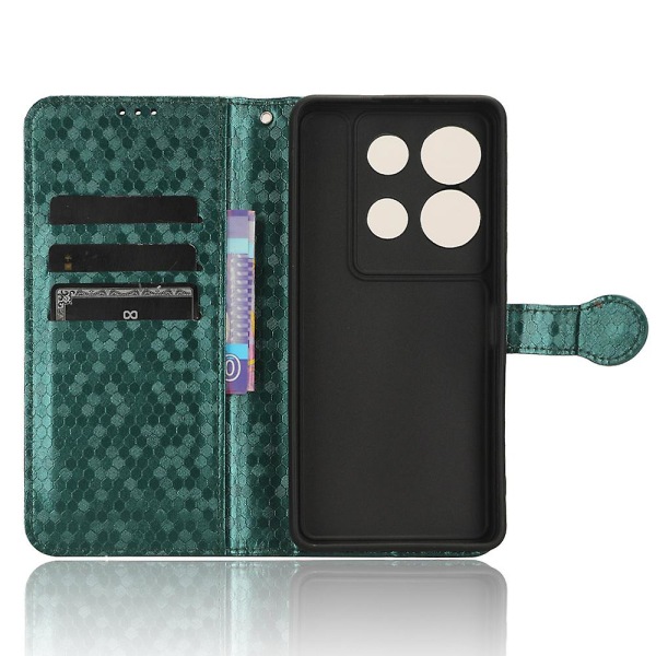 Til Infinix Note 30 Vip 5g Telefon Wallet Etui Dot Præget Stativ Pu Læder Cover Green