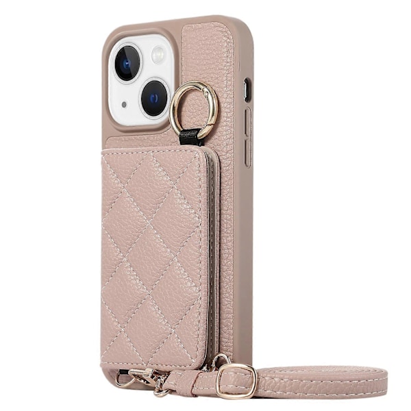 Suojakotelo iPhone 15 Plus -puhelimelle, korttipaikka, PU+TPU-puhelinkuori Multicolor Style C