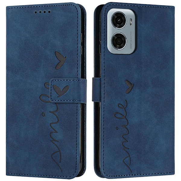 Til Motorola Moto G05 4G Etui Visningsstativ PU Læder Telefon Cover Præget Mønster Multicolor Sapphire