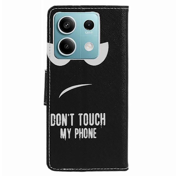 Telefoncover til Xiaomi Redmi Note 13 5G PU Læder Krydset Tekstur Wallet Cover Multicolor Don&#39;t Touch My Phone