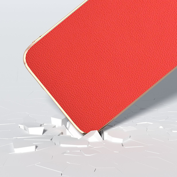 För Samsung Galaxy S23 Fe Litchi Texture Phone case Läderbelagd Pc+tpu Cover Red