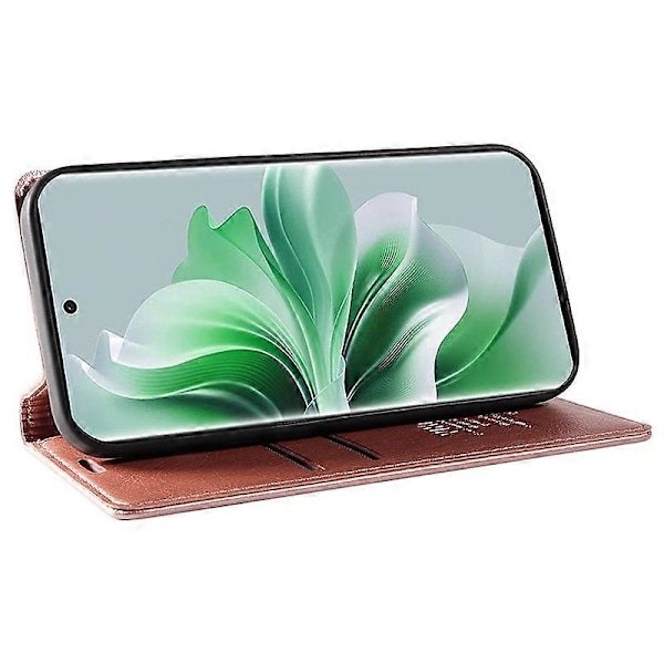 YIKATU YK-006 Mobilskal för Oppo Reno11 5G, Litchi-texturerat PU-läder, Ställ, Plånboksfodral Multicolor Rose Gold