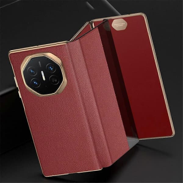 Til Huawei Mate XT Ultimate Case Visningsvindue PU Læder+PC Telefon Cover Multicolor Style A