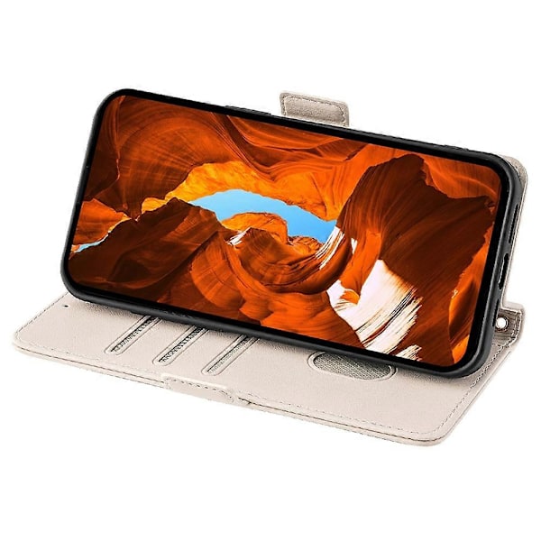 Læder Wallet Case med RFID-blokering og stativ til Realme GT 7 Pro 5G med håndrem - Grøn Multicolor White