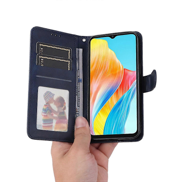 Til Oppo A38 4G Etui Wallet Telefon Stand Shell PU Læder Cover med Kalvetekstur Multicolor Style E