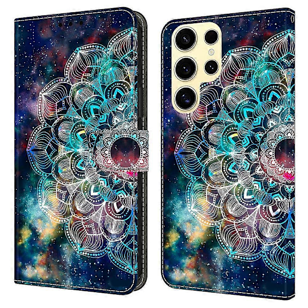 Skal för Samsung Galaxy S25 Ultra, mönstertryckt skyddande fodral TPU+PU Läder Flip Telefonfodral Multicolor Style K