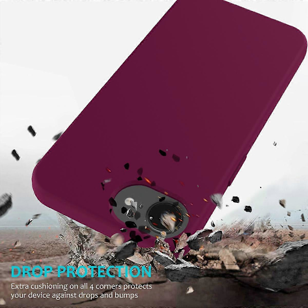 För iPhone 16e Skal Fallsäkert Flytande Silikon Mjukt Foder Baksida Telefonskydd Multicolor Wine Red