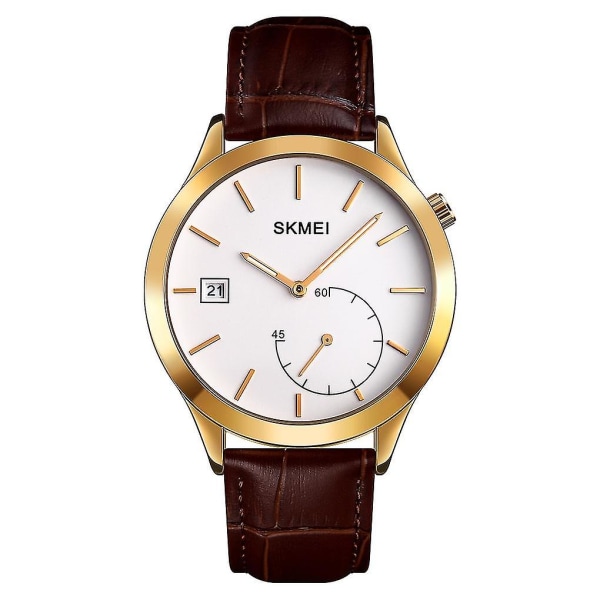 Skmei 1581 Fritid utomhussport Quartz Watch Gold Coffee